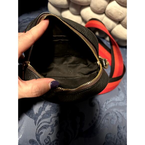 Coach Tiger Print Mini Dempsey Camera Bag with Red Orange Black Web Strap - Picture 3 of 11